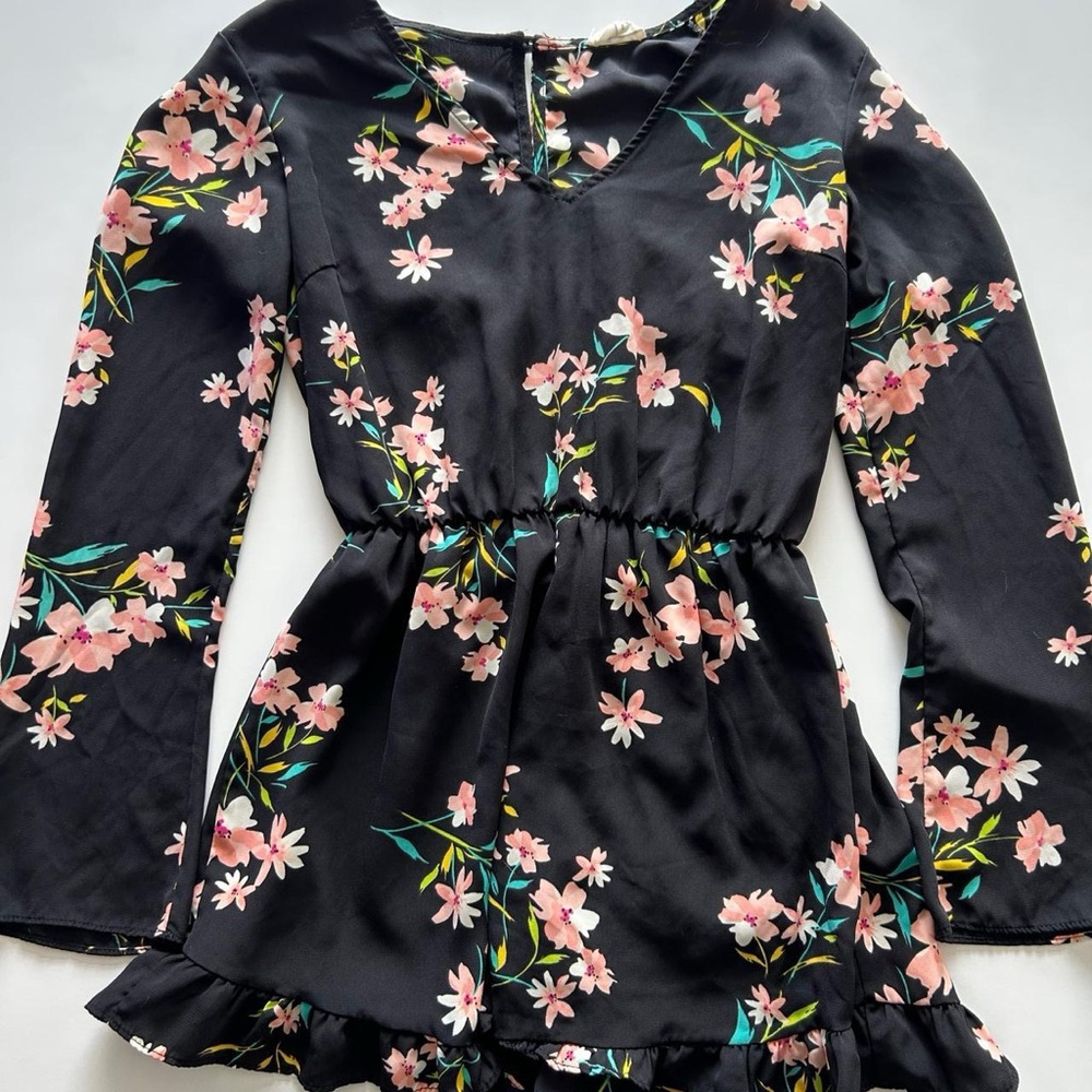 Long Sleeve Floral Romper